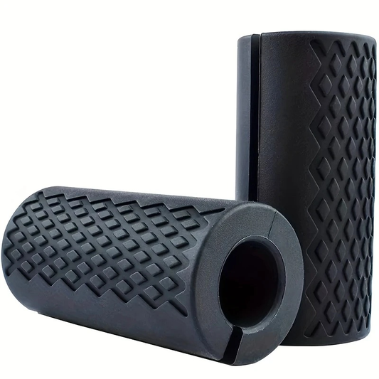 Rubber Dumbbell and Barbell Grip Attachments for Weight Training, Set of 2
