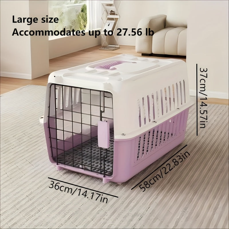 Airline Approved Pet Carrier - IATA & FAA Certified Dog Cat Travel Crate, Breathable Portable Pet Carrier Box with Buckle Closure & Easy Assembly for Airplane Cabin Transport, 3 Colors 2 Sizes
