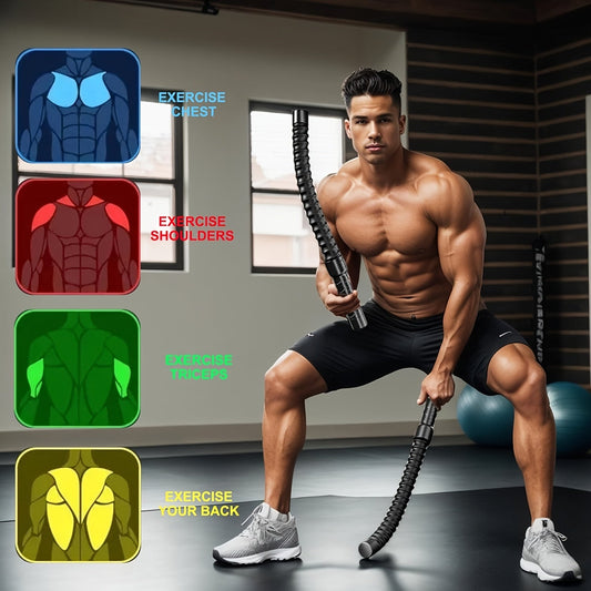 Cordless Battle Rope Set, 2-Piece Anchorless Workout Equipment for Home