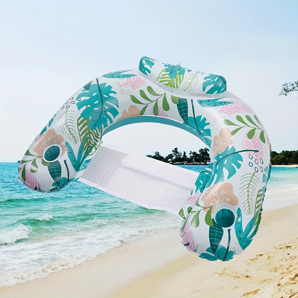 Pool Noodle Sling Chair 3-Pack for Adults – Striped Inflatable Floating Lounger Chair for Swimming Pool Lake Beach River, Ergonomic Water Hammock Seat for Group Pool Party Summer Fun