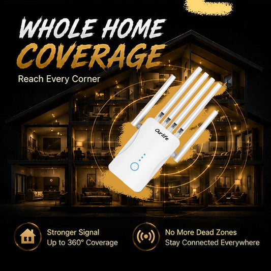 WiFi 6 Mesh Extender 1400Mbps, Dual Band 2.4GHz & 5GHz with WPS Setup