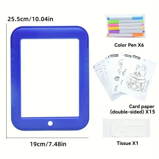 Light Up Drawing Board for Kids, LED Glow Doodle Board with Colorful Markers