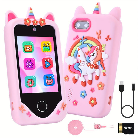 Kids Toy Phone with Touchscreen and Dual Camera, Pink or Purple Options
