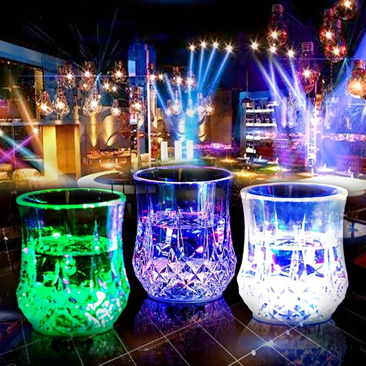 LED Light-Up Cups with Liquid Sensor, 12-Pack, 200 ml, Seven-Color Flashing Effect
