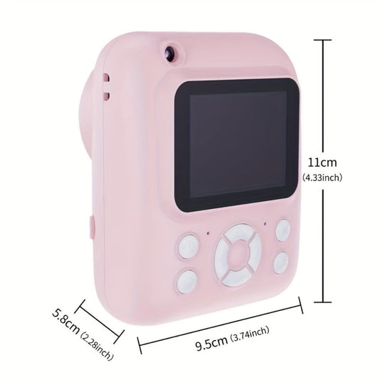 Kids Instant Print Camera, Pink with 1080p Video, 2.4-Inch Screen & 32GB Card