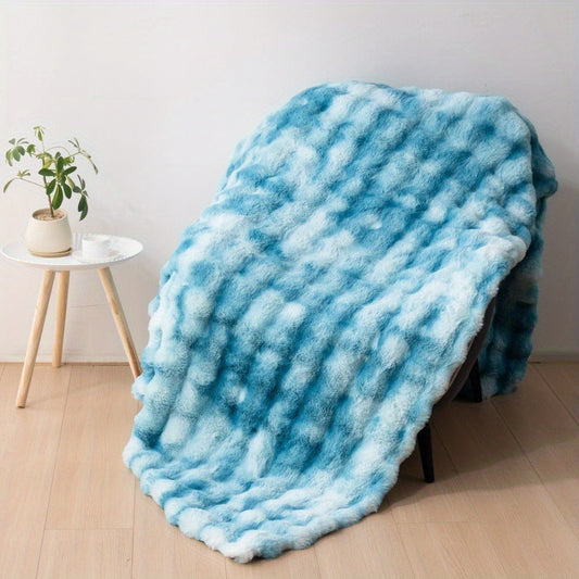 Faux Rabbit Fur Blanket with Fluffy Plush Texture, 8 Colors and 4 Size Options