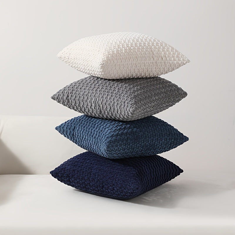 Boho Throw Pillow Covers 4 Pack Velvet Woven Cushion Covers Double-Sided Decorative Pillowcases for Sofa Couch Bed Chair 20x20 Inch Machine Washable