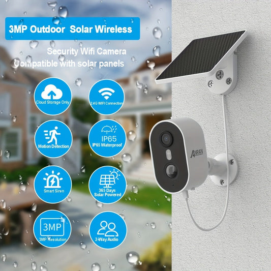3MP Outdoor Security Camera with PIR Detection, Color Night Vision & Siren