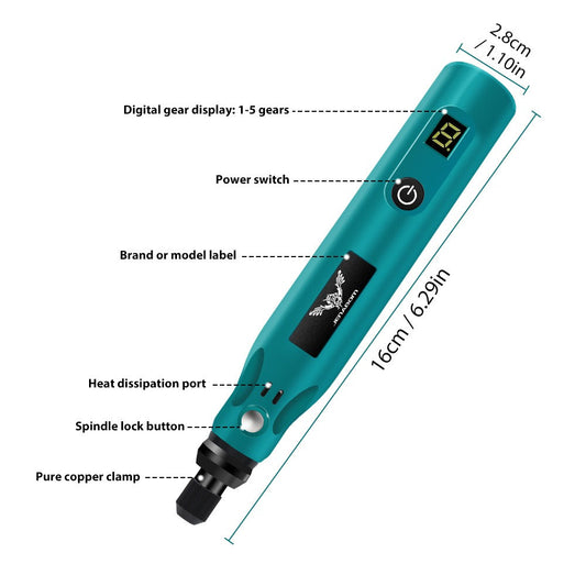 Electric Engraving Pen Kit, Rechargeable Adjustable-Speed Rotary Tool, 25PCS or 39PCS