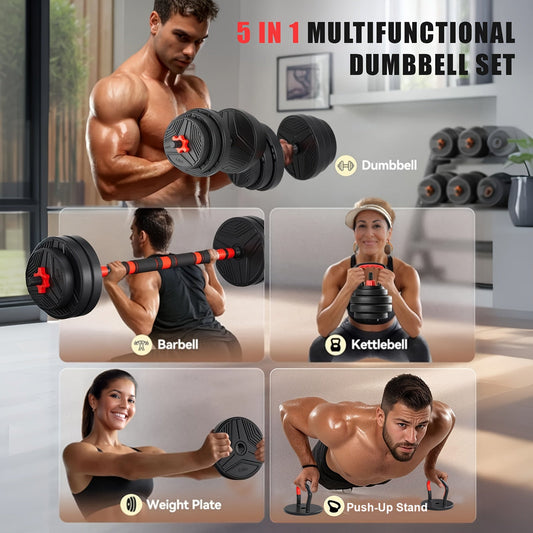 Adjustable Dumbbell Set for Home Workouts with 20–110 lb Pair Options