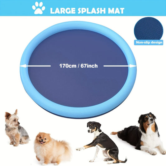 Dog Splash Pad with Sprinkler and Non-Slip Surface for Backyard Water Play