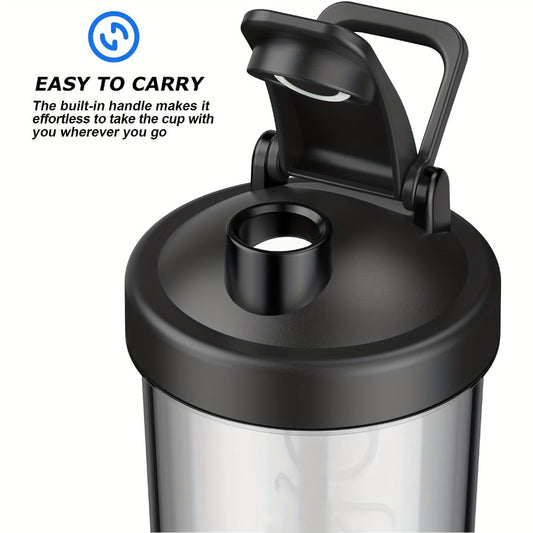 Electric Protein Shaker Bottle, USB Rechargeable Self-Stirring Mixer in Black