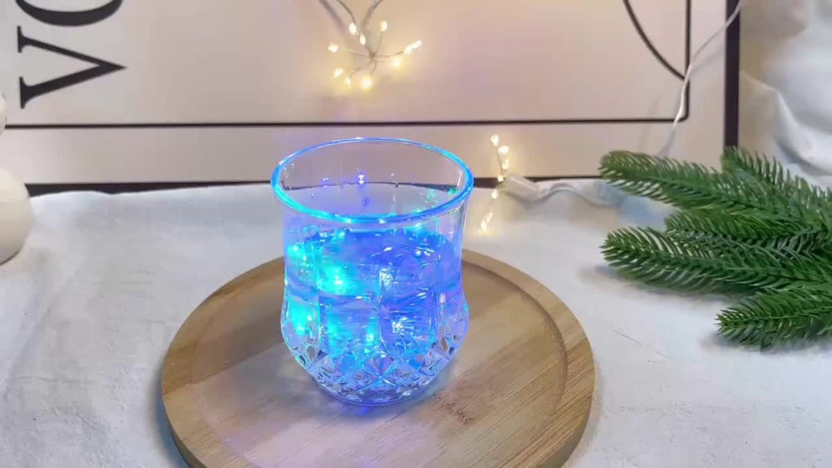 Light Up Cups 12 Pack – LED Luminous Sensor Glasses That Glow When Liquid Is Poured – 7-Color Gradient Flash Crystal Tumbler for Bar, KTV & Party – 6.76 Oz Cool Novelty Drinkware Gift