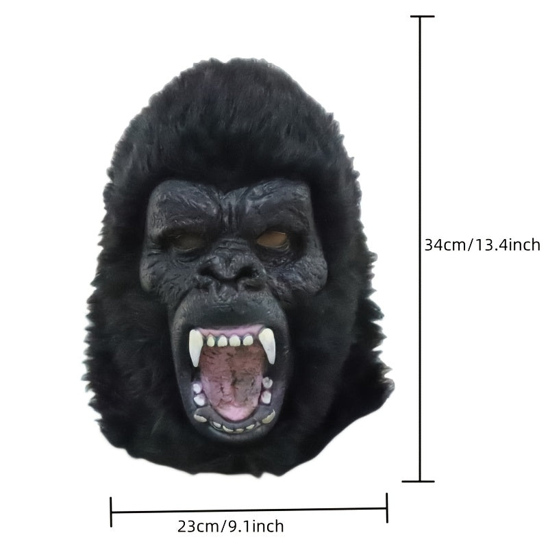 Elephant Monkey Latex Full Head Mask Realistic – Black White Animal Costume Mask for Adults Halloween Costume Parties Cosplay Prank Photo Prop Birthday Gift Durable
