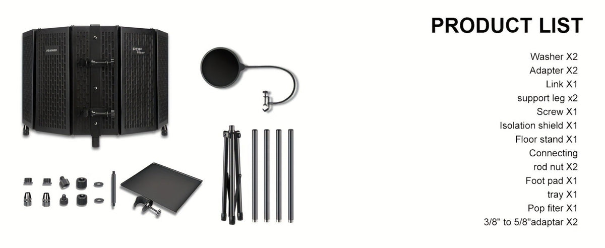 Microphone Isolation Shield, Foldable for Reducing Nearby Room Reflections Around A detail image - detail view 15
