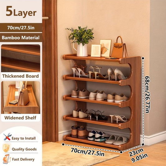 Multi-Tier Wide Shoe Rack with Tool-Free Assembly for Entryway detail image