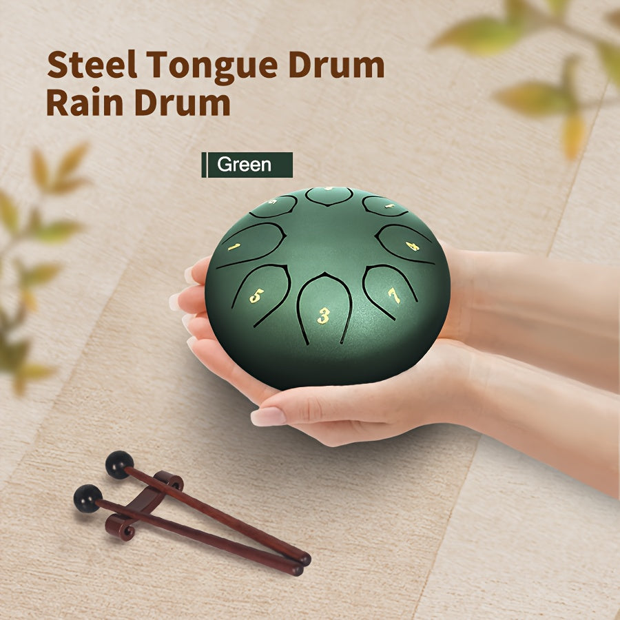 Steel Tongue Drum, 8-Inch 11-Note shown in the 6in For Lotus-Green option