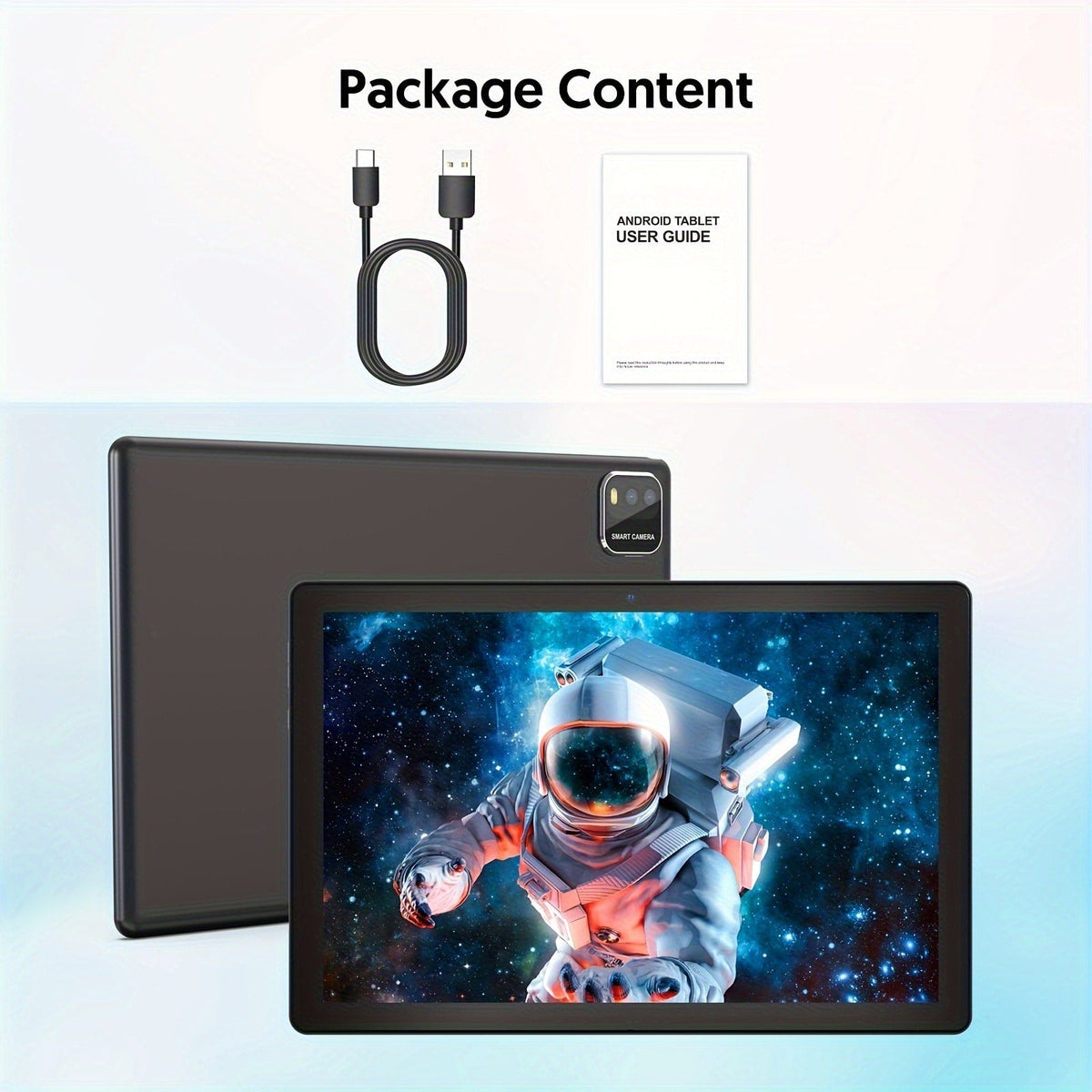 Android 15 Tablet 10 Inch 2-in-1 with Keyboard Case & Stylus 12GB RAM 64GB ROM 1TB Expandable 6000mAh Battery WiFi 6 4-Core 8MP Dual Camera FHD IPS Display Tablet PC