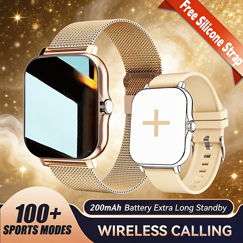 2-in-1 Smartwatch with Wireless Earbuds, Bluetooth Calling & Music Playback, HIFI Sound Quality, HD Lens Camera, Built-in Microphone, UV Protection, Magnetic USB Charging, Dual Strap – Outdoor Sports Smart Watch for Men & Women