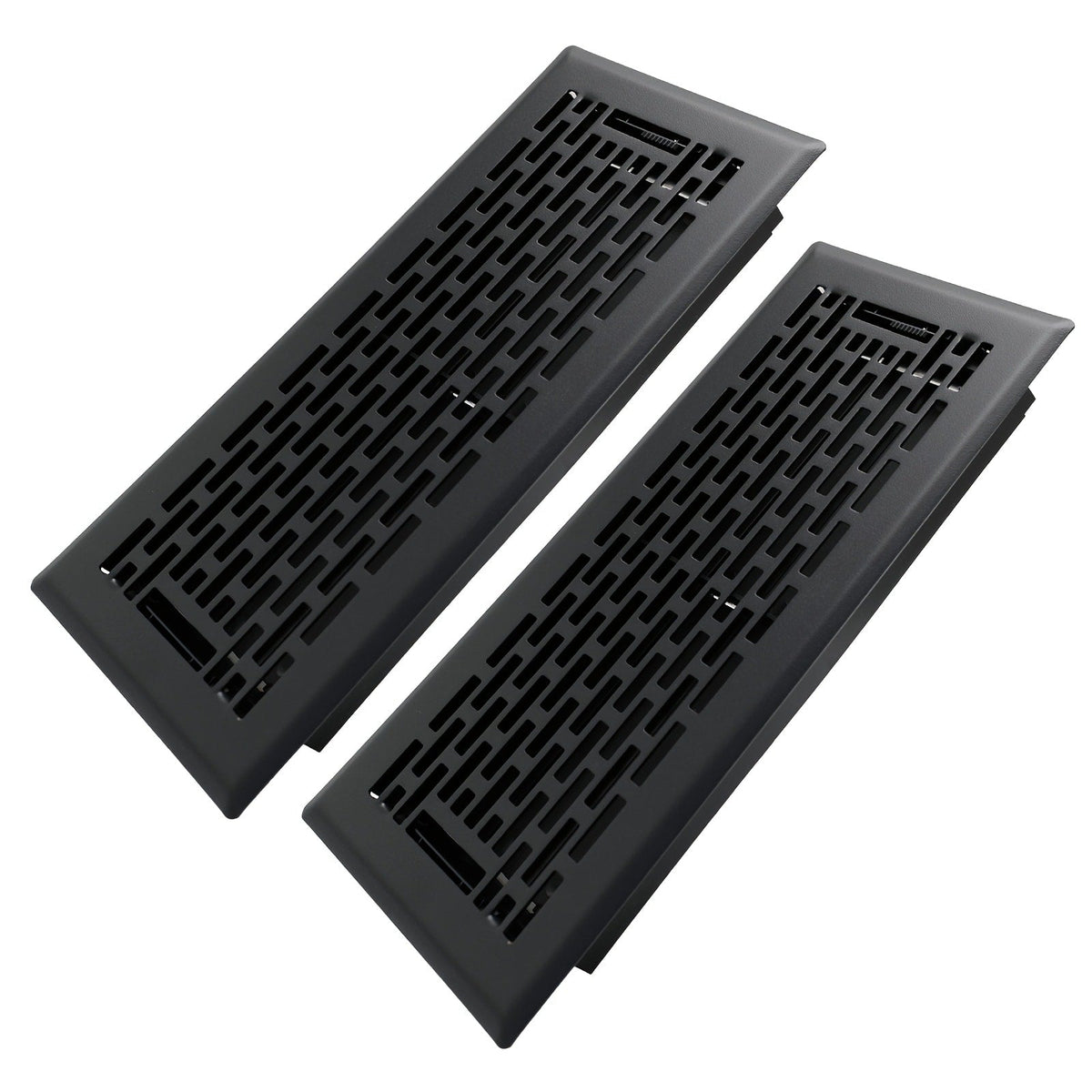 Floor Vent Register Cover 4x10 Inch Heavy Duty Walkable Steel Decorative Air Vent Grille Adjustable Airflow for Home HVAC 2-Pack Savannah Boston Design Multi Finish