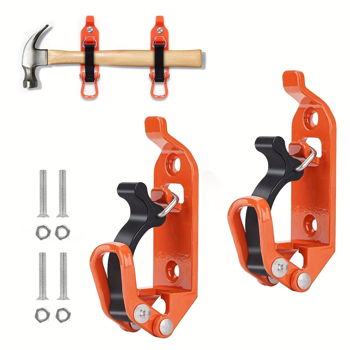 Roof Rack Shovel Mount 2-Pack – Metal Clamp Bracket Kit with Rubber Clamps, Quick Release Axe Holder for Roof Rack, Truck Bed, Boat, RV & Trailer, Fits Shovels, Axes & Long Handle Tools
