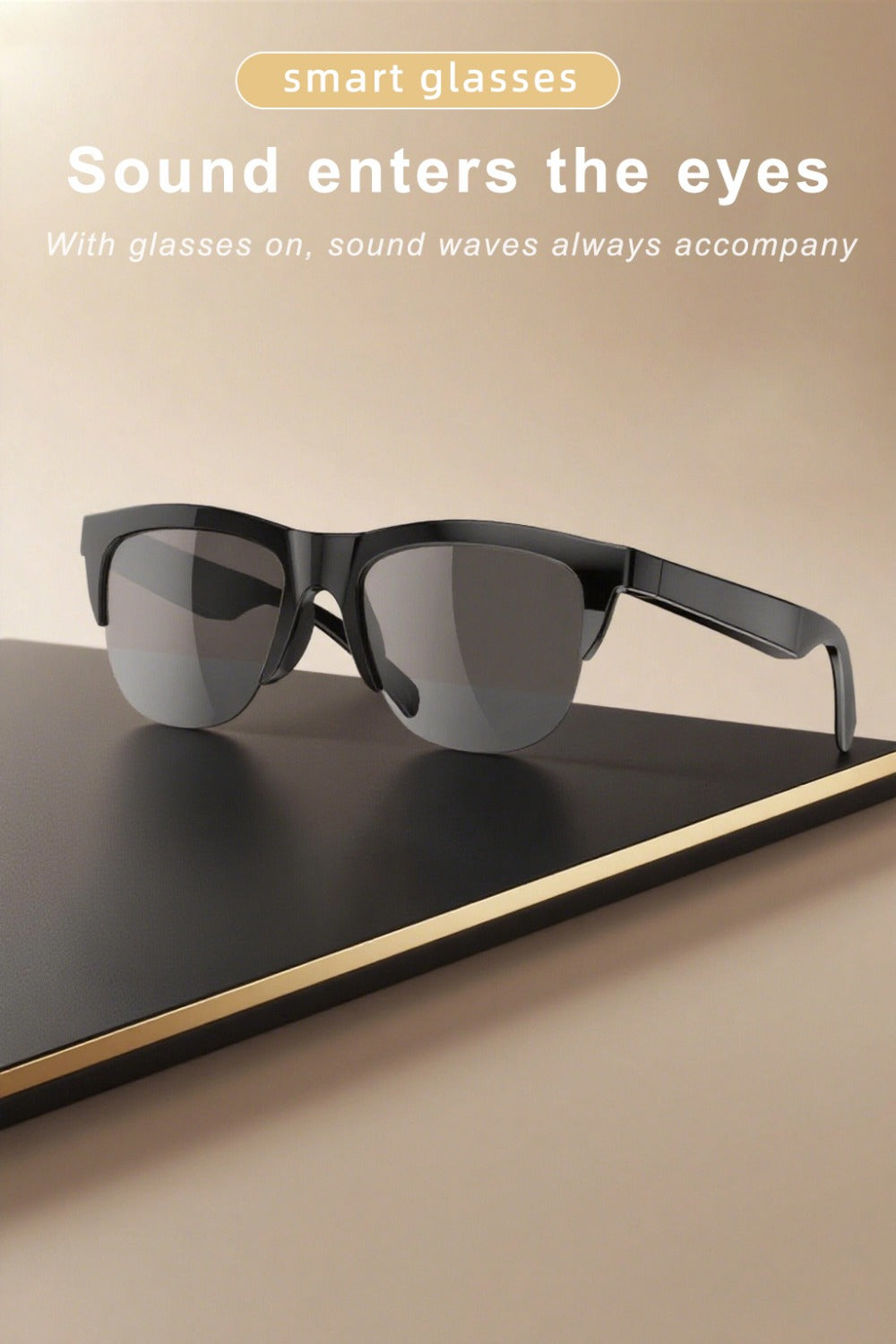 Smart Audio Glasses Open Ear Wireless HD Immersive Sound – Lightweight Eyeglasses with Built-In Mic Hands-Free Calling Music for Cycling Running Driving Outdoor Sports iOS Android