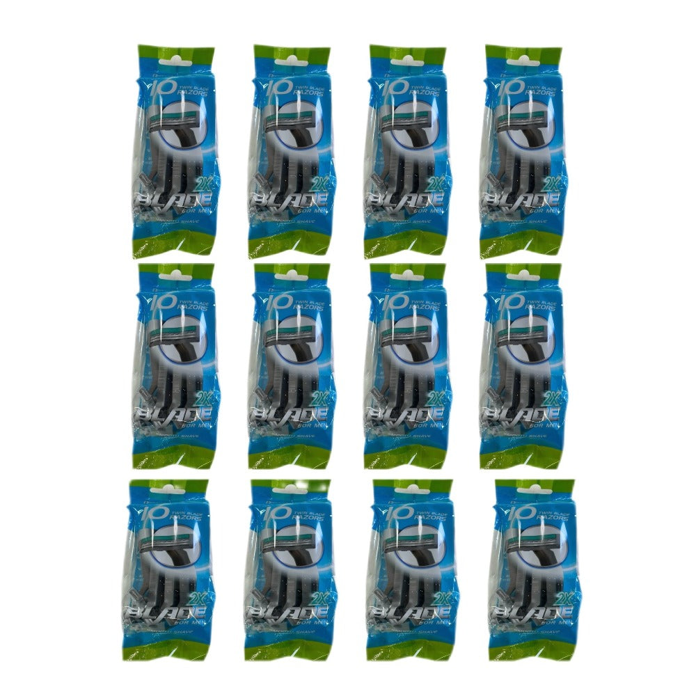 Disposable Razors Bulk 120 Pack Double Blade Stainless Steel — Fresh Smooth Close Shave for Men & Women, Face Legs Underarms Body Hair Removal, Hygienic Single-Use Value Set for Home Salon Gym Hotel Travel