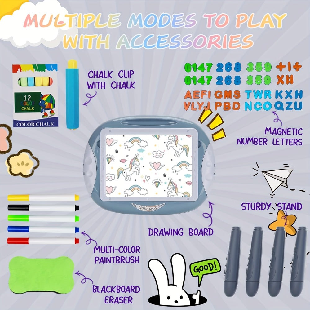 Magnetic Doodle Board Double Sided for Kids – Portable Foldable Drawing Writing Easel with Teaching Supplies Creative Toy Gift for Boys Girls Toddlers Ages 3+ Birthday Christmas
