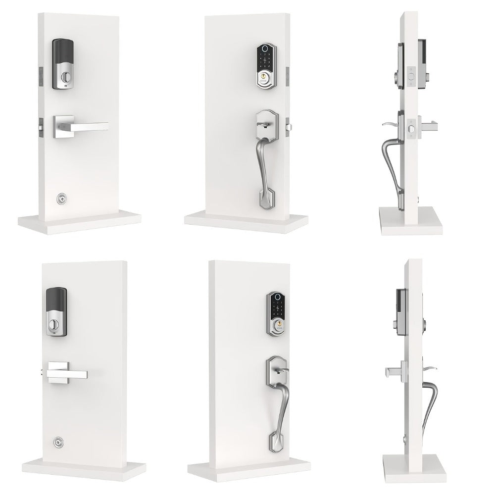 SMONET Smart Deadbolt Lock Set with Handle - Fingerprint, Bluetooth App & Keypad, Auto-Lock, Keyless Entry for Home, Office, Airbnb & Hotel, Oil Rubbed Bronze, Black & Silver