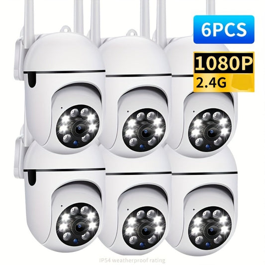 6-Pack Indoor Security Camera 1080P Full HD, 355° Pan Tilt, Night Vision, Two-Way Audio, Motion Detection, WiFi, USB Powered, App Control – Home Security System