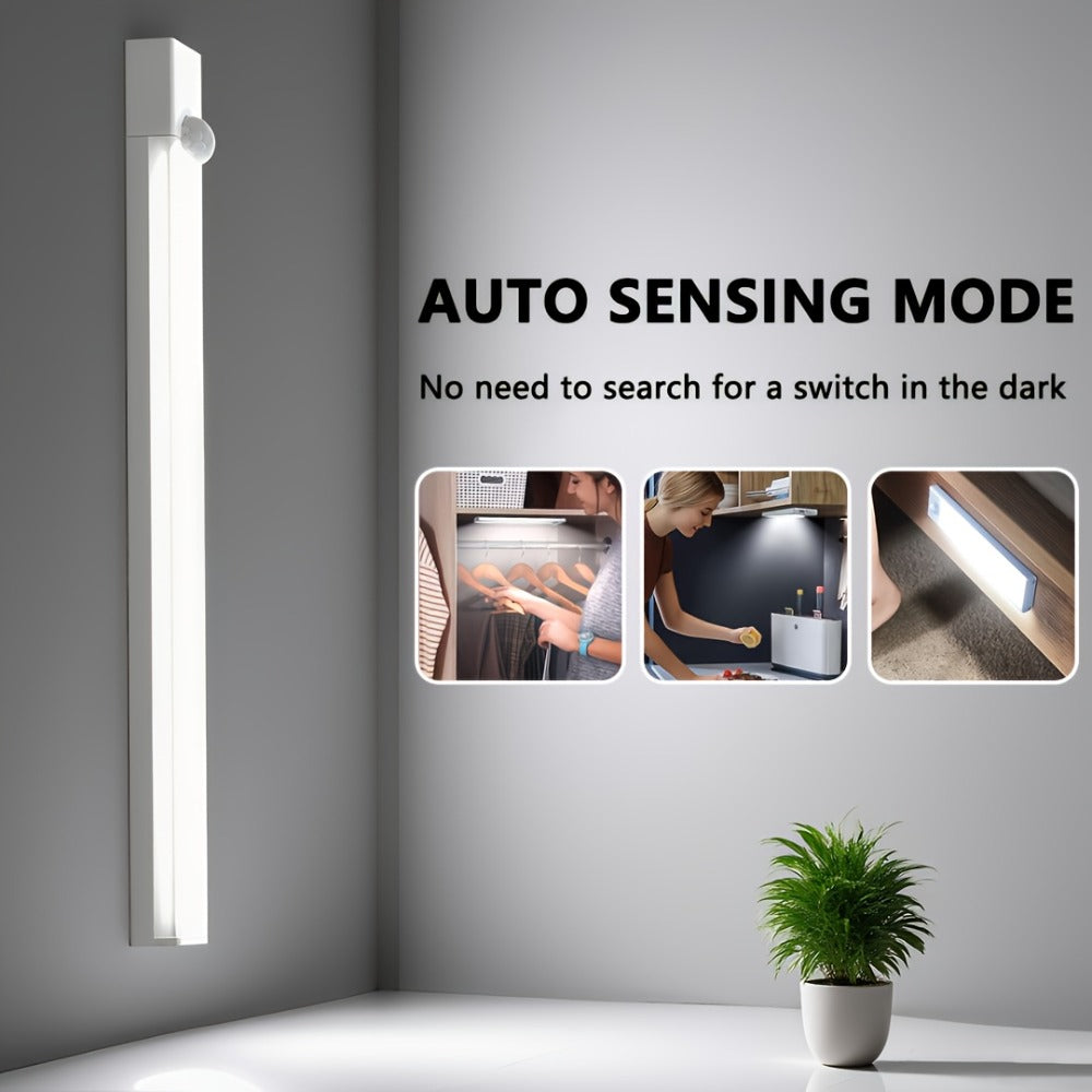 Motion Sensor Cabinet Light 6 Pack - USB-C Rechargeable LED Under Cabinet Lighting, 3 Modes Wireless Night Light with Magnetic Mount for Kitchen Closet Hallway Stairs Bedroom