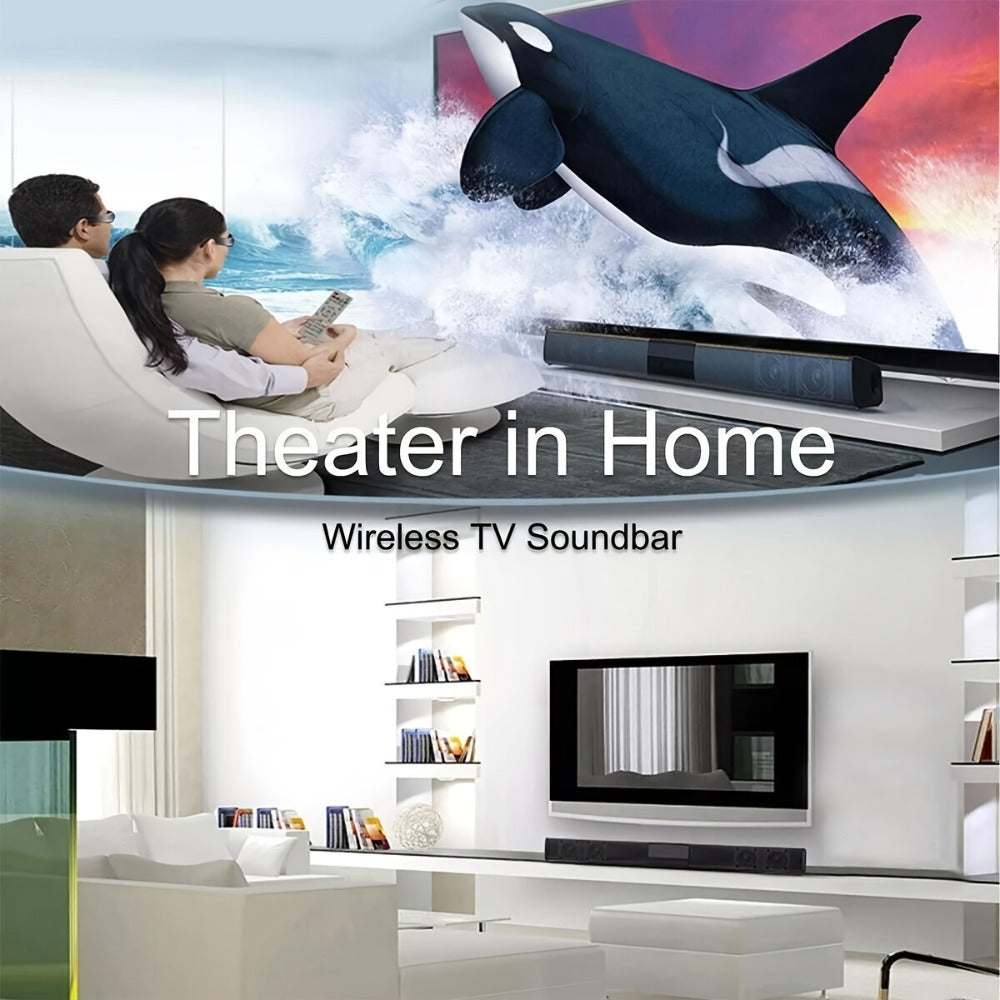 Soundbar with Subwoofer Wireless Surround Sound System 4 Speaker Home Theater Bluetooth 5.0 ARC Optical AUX Remote Control Night Mode EQ Modes TV Speaker