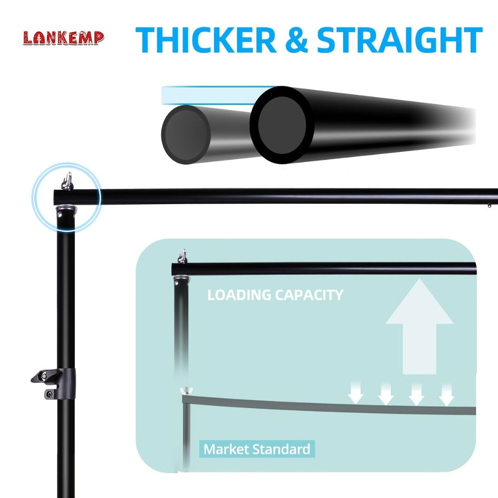 Backdrop Stand 7x7ft Adjustable Background Stand for Photography Photo Booth Party Projector Screen Streaming Portraits Photobooth Props