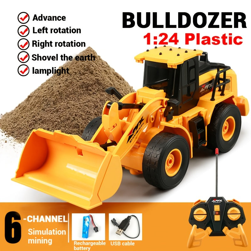 RC Construction Truck – 1:24 Scale Alloy Remote Control Bulldozer, Dump Truck & Excavator Toy