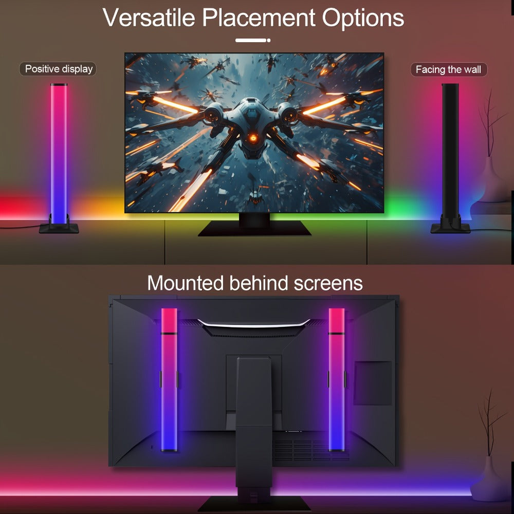 RGBIC Atmosphere Light with Music Sync - Desktop Ambient Light, App & Remote Control, Alloy Body, Multi-Mode Color Adjustment, USB 5V Powered, Single or Pair for Gaming Room, Bedroom & Desk Setup