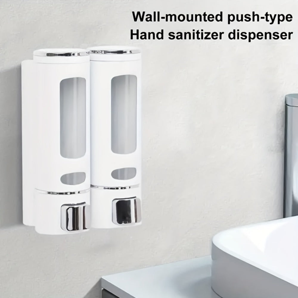 Wall-Mounted Soap Dispenser 53oz Large Capacity – No-Drill Manual Press Pump for Shower Gel Shampoo Lotion Bathroom Kitchen