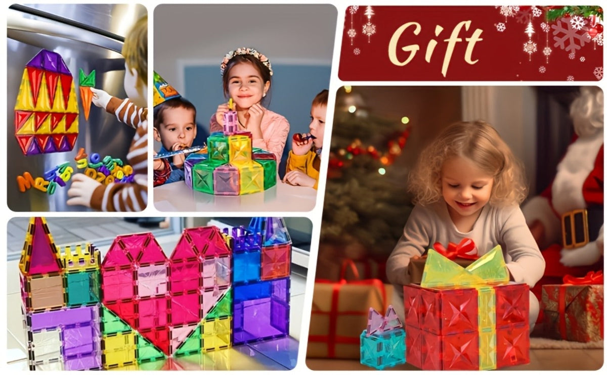 Magnetic Tiles Building Set, 120 Pieces with 2 Toy Cars, 3D Ramp and Garage Play for Ages 3+