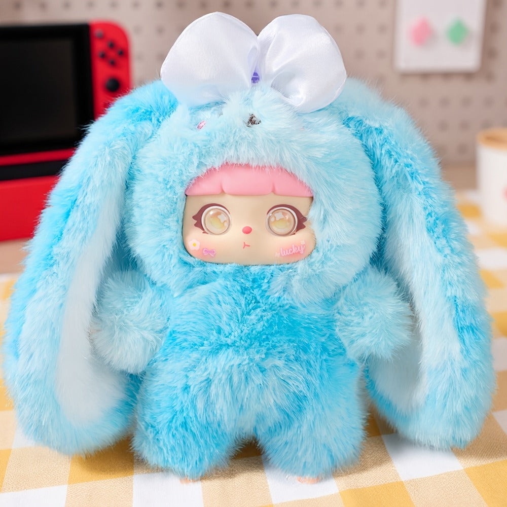 Kawaii Rabbit Plush Toy with Detachable Face, Customizable Bunny Stuffed Animal
