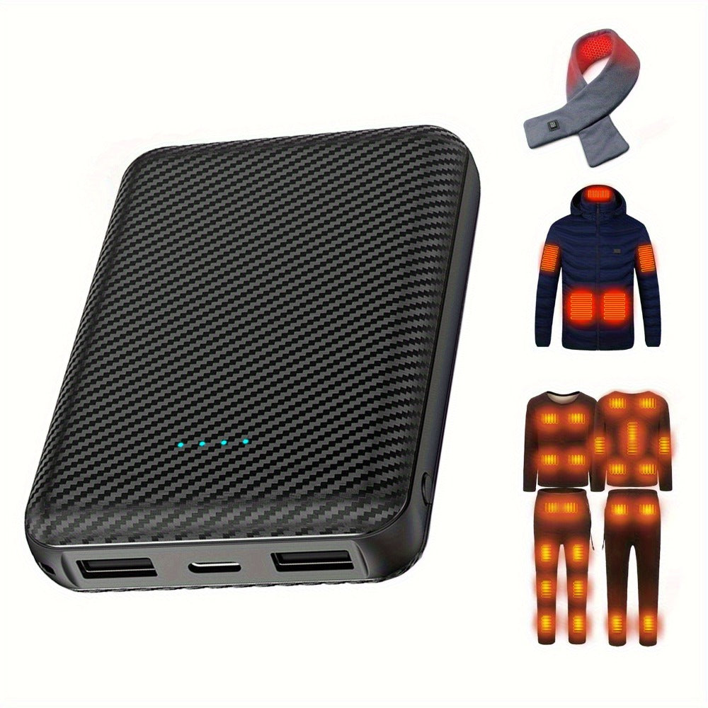 20000mAh Heated Vest Power Bank 5V 3A – Battery Pack for Heated Jacket, Scarf, Socks & Gloves, USB-C Input, Li-Polymer, Winter Heated Clothing Power Supply for Skiing, Hunting & Outdoor Work