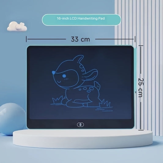 LCD Doodle Board 16 Inch with Stand – Flexible Screen Drawing & Writing Tablet, White, Pink, Sky Blue