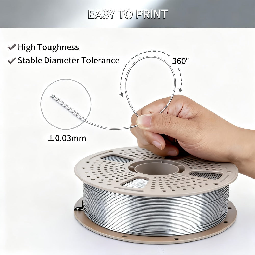 PETG Filament 1.75mm 1kg Vacuum Packed – High Toughness Smooth Printing 3D Printer Filament 2.2lb ±0.03mm | Waterproof Heat-Resistant PETG Spool for Hobbyists Beginners FDM Printers