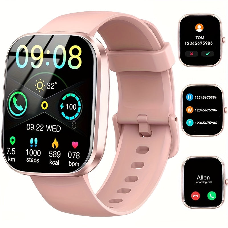 112 Sport Modes Smartwatch 1.91 Inch Large Screen Wireless Calling Calorie Sleep Monitor Heart Rate Blood Oxygen Watch Dial Notifications Multifunctional Fitness Tracker Android iPhone Men Women Holiday Gift Pink Black Blue Purple