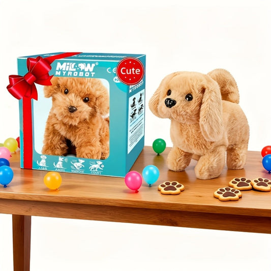 Electronic Plush Puppy Toy with Walking, Barking and Touch Response