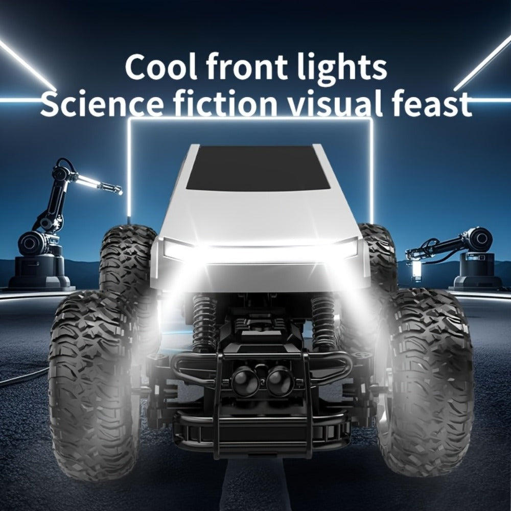1:16 RC Monster Truck, 4WD Off-Road Pickup with LED Lights and 45° Climbing