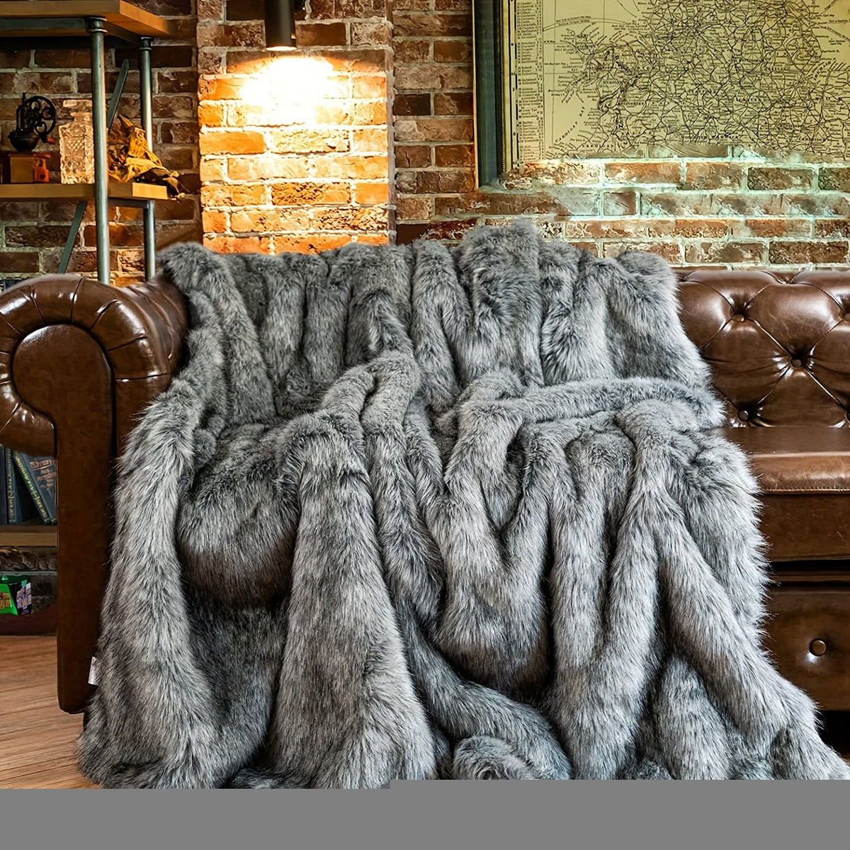 Long Hair Fluffy Reversible Plush Velvet Throw Blanket – 300-350gsm Soft Elegant Throw for Couch & Bed, 6 Colors, 2 Sizes