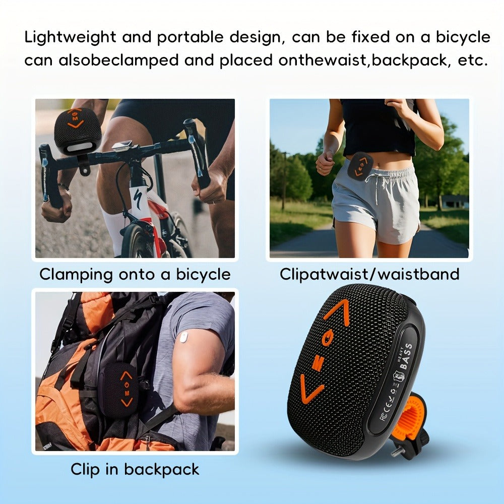 Wireless Bike Speaker IPX5 Waterproof, 7W Stereo Deep Bass Bluetooth Bicycle Speaker, 1200mAh 10-Hour Battery, Hands-Free Calls, TF/TWS Support, Secure Mount for Motorcycle Bicycle Scooter Outdoor Riding