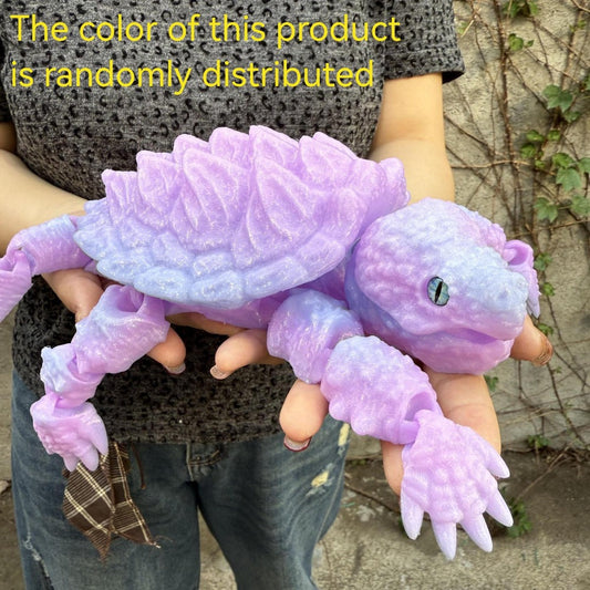 3D-Printed Articulated Animal Figure, Crocodile and Turtle-Inspired Styles
