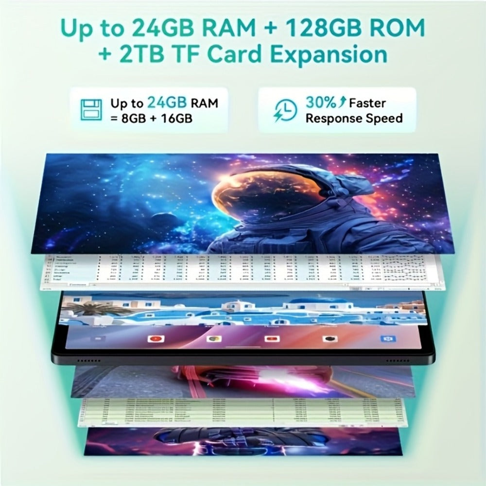 TABWEE T90 Android 16 Tablet 11 Inch FHD 2025 | 24GB RAM 128GB ROM 2TB Expandable, Octa-Core, 8000mAh Battery, 1200x1920 IPS, Face ID, Widevine L1, 3MP+5MP Camera, Tablet PC for Streaming Work School