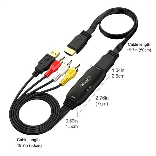 RCA to HDMI Converter with 1080p/720p Output, USB Power and NTSC/PAL Support