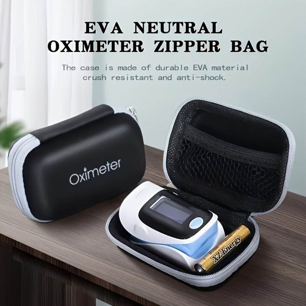Fingertip Oximeter Case with Cleaning Rod – Hard Shell Dustproof Shockproof Travel Pouch for Pulse SpO2 Blood Oxygen Monitor | Portable Storage Bag